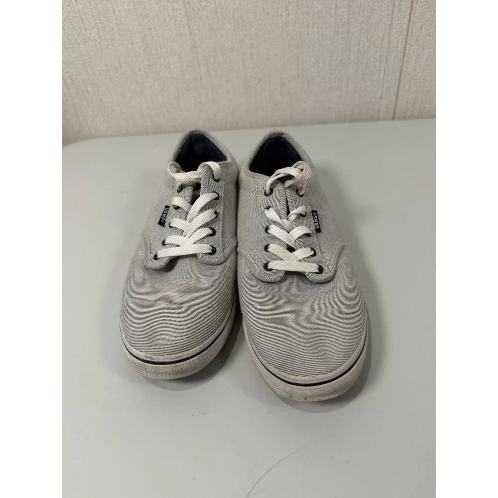 Vans Low Top Micro Stripe Grey White Sneakers Womens 9 VN-0U4IB8T
